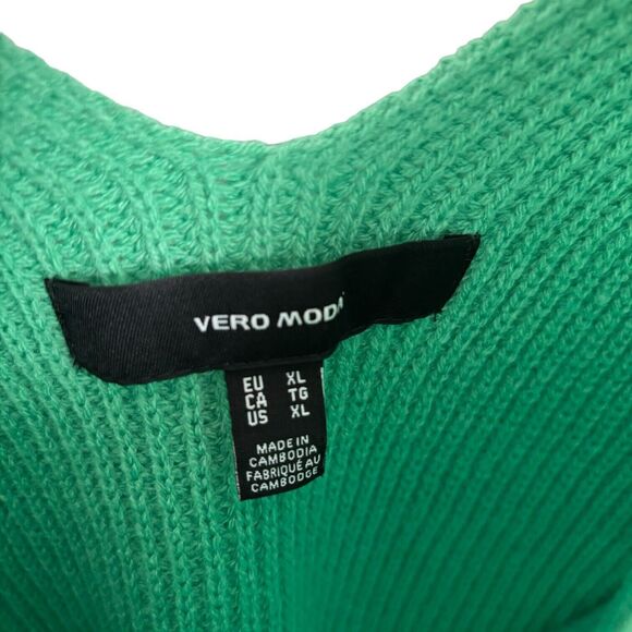 Vero Moda Henja Green Knit Crop Top Tank V-Neck Women's XL - Picture 5 of 11